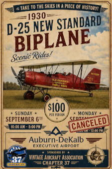 1930 D-25 New Standard Biplane Rides